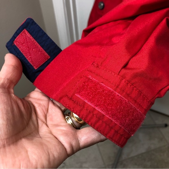 Pacific Trail by London Fog All Weather Hooded Waist String Red Lined Jacket M - Picture 13 of 16